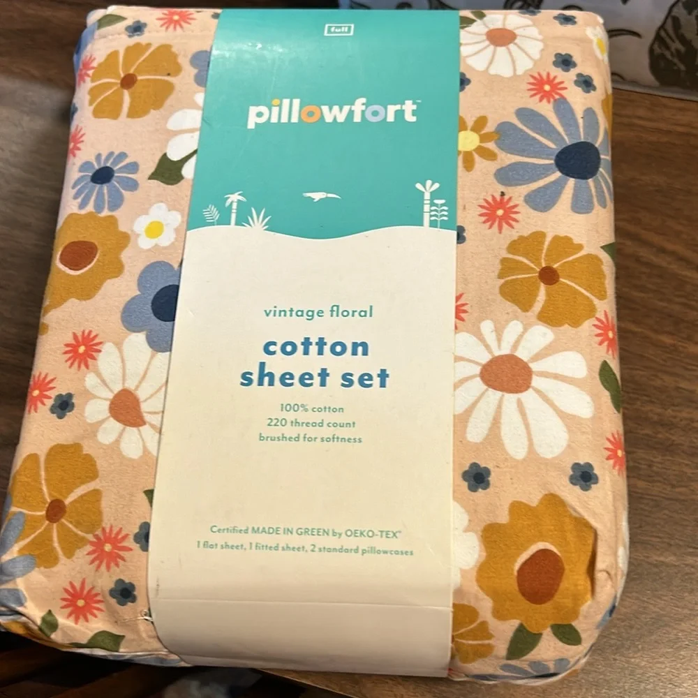 NWT Pillow Fort Vintage Floral Sheet Set Sz Full - Picture 7 of 7